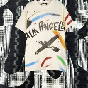 Palm Angels Men's round neck T-shirt with short sleeves